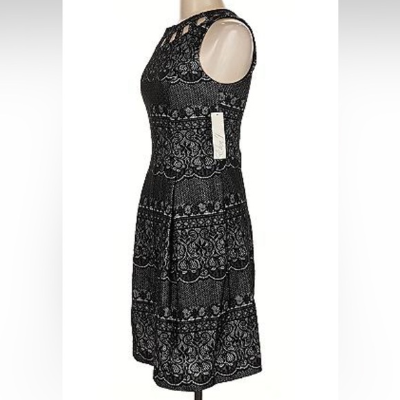 Eliza J $212 Black and White Lace Midi Dress - Picture 3 of 4